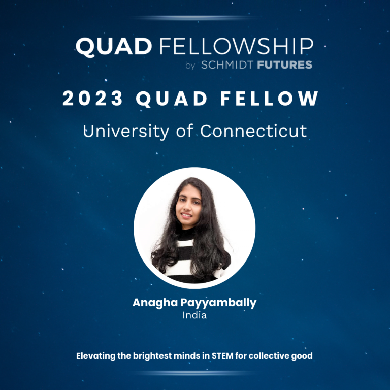 Anagha Payyambally awarded Quad Fellowship Marine Sciences